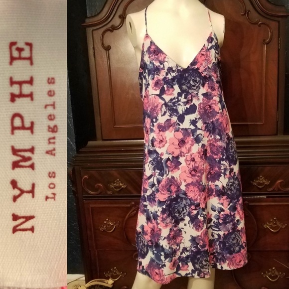 GUC Nymph Flowy Slip/Cami Boho Summer Shift Dress - Picture 3 of 7